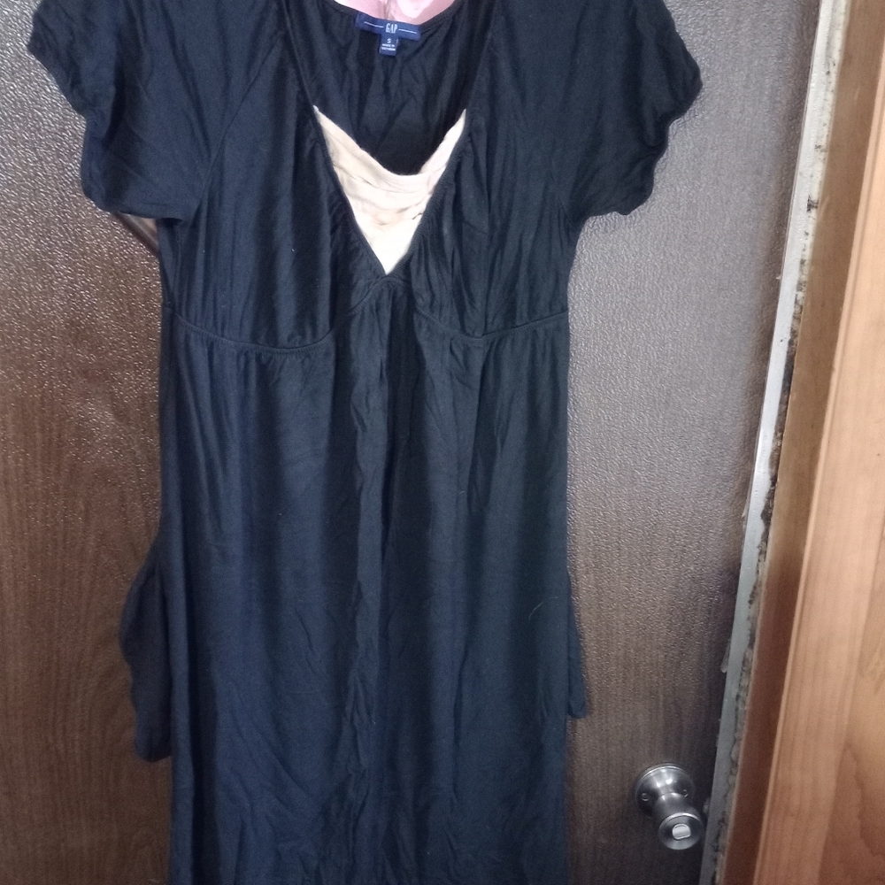 GAP Black and Cream Midi Dress